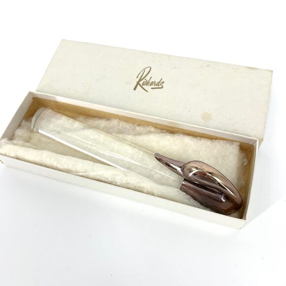 Comoy's Of London Lucite flat magnifying reader 7" w/ duck Japan VTG brass tone - Picture 7 of 7